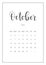 Vector Calendar Planner for October 2024. Handwritten lettering