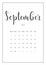 Vector Calendar Planner for September 2024. Handwritten lettering