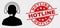 Vector Call Center Operator Icon and Distress Hotline Stamp