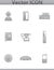 Vector Call center. square gray set icons