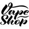 vector calligraphic handwritten inscription Vape shop in black on a white