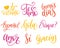 Vector calligraphic set of spanish translation of Thank You, Good Day etc. Common words hand lettering collection.