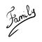 Vector calligraphy. Family Letters on the White Background