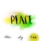 Vector calligraphy Peace card