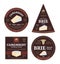 Vector camembert and brie cheese labels and cheese icons