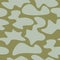 Vector camouflage seamless pattern background. Abstract spots Sea Foam color on Green Olive backdrop. Classic Neutral tones for