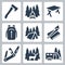 Vector camping icons set