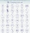 Vector camping outline icon set. Elegant thin line style design