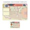 Vector Canada international passport visa sticker template in flat style