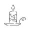 Vector candle line icon. Christmas black linear symbols on a white background. Editable stroke. Happy New Year, birthday
