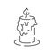 Vector candle line icon. Christmas black linear symbols on a white background. Editable stroke. Happy New Year, birthday