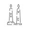 Vector candle line icon. Christmas black linear symbols on a white background. Editable stroke. Happy New Year, birthday