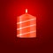 Vector Candle on red background