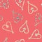 Vector Candy Christmas Straw Heart Ornaments seamless pattern background. Perfect for fabric, scrapbooking and wallpaper