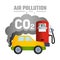 Vector Car and symbol carbon dioxide smoke