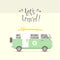 Vector caravan trailer. Trailer home illustration