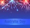 Vector card with fireworks on Australia Day