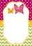 Vector Card Template with Cartoon Butterflies on Polka Dot and Chevron Background. Vector Butterflies.