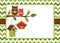 Vector Card Template with Cute Owls on the Branch, Birdhouses on Chevron Background.