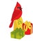 Vector Cardinal Sitting on Gift Boxes