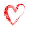 Vector cardiogram heart curve with a thin line brush. elegant illustration for Valentine`s Day. thin line of life heart