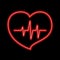 Vector Cardiogram of love and health line forming red heart shape