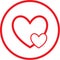 Vector careful heart icon