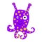 Vector caricature of an octopus painted by a child. Summer cute cheerful clipart of an animal with tentacles