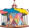 Vector carousel with horses and machines