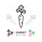 Vector carrot icon Vegetables logo. Thin line art design