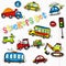 Vector cars stickers. Funny kids sticker art.