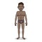 Vector Cartoon Afroamerican Man in Purple Underpants