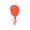 Vector cartoon air balloon icon in comic style. Birthday baloon