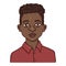 Vector Cartoon Avatar - African American Boy in Red Shirt