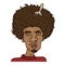 Vector Cartoon Avatar - African American Man with Afro Hairstyle