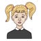 Vector Cartoon Avatar - Blond Hair Girl