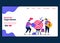 Vector cartoon banner template for reach the target market, profit and customer sales. Landing page and website creative design