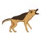 Vector Cartoon Barking German Shepherd Dog