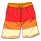 Vector Cartoon Beach Colorful Swimming Shorts