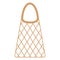 Vector cartoon beige empty grocery string bag or turtle mesh bag