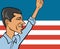 Vector cartoon of Beto O`Rourke, past candidate for Texas senator and possible 2020 candidate for president of the United States.