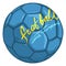 Vector Cartoon Blue Ball for Soccer. European Football