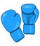 Vector Cartoon Blue Boxing Gloves
