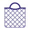 Vector cartoon blue empty grocery string bag or turtle mesh bag