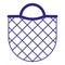 Vector cartoon blue empty grocery turtle mesh bag for healthy or