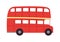 Vector cartoon british red bus. Isolated flat public vehicle on white