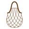 Vector cartoon brown empty grocery string bag or turtle mesh bag