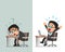 Vector cartoon businessman expressing different emotions