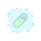 Vector cartoon capsule pills tablet icon in comic style. Medical