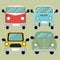Vector cartoon car pack set in many type shapr of car
